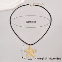 Wholesale Jewelry Exaggerated Beach Starfish Leather Rope Iron Pendant Necklace main image 2