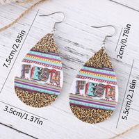 1 Pair Retro Letter Water Droplets Pu Leather Ear Hook main image 2