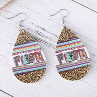1 Pair Retro Letter Water Droplets Pu Leather Ear Hook main image 5