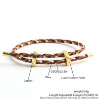 Hip-Hop Simple Style Color Block Wire Rope Copper Buckle Women's Wristband main image 2