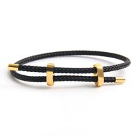 Hip-Hop Simple Style Color Block Wire Rope Copper Buckle Women's Wristband main image 5