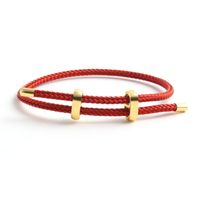 Hip-Hop Simple Style Color Block Wire Rope Copper Buckle Women's Wristband sku image 5