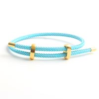 Hip-Hop Simple Style Color Block Wire Rope Copper Buckle Women's Wristband sku image 5