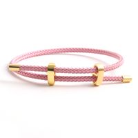 Hip-Hop Simple Style Color Block Wire Rope Copper Buckle Women's Wristband sku image 4
