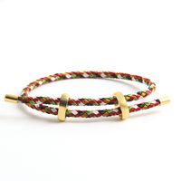 Hip-Hop Simple Style Color Block Wire Rope Copper Buckle Women's Wristband sku image 1