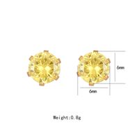 1 Par Estilo Simple Brillante Geométrico Embutido Acero Inoxidable Cristal Artificial Chapado En Oro Pendientes main image 2