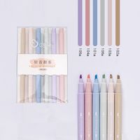 1 Set Solid Color Class Learning Daily Plastic Cute Fluorescent Pen sku image 1
