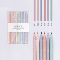 1 Set Solid Color Class Learning Daily Plastic Cute Fluorescent Pen sku image 2