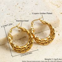 1 Pair Vacation Simple Style Geometric Plating 304 Stainless Steel 18K Gold Plated Earrings main image 2