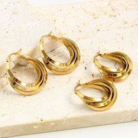 1 Pair Vacation Simple Style Geometric Plating 304 Stainless Steel 18K Gold Plated Earrings main image 6