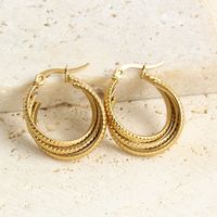 1 Pair Vacation Simple Style Geometric Plating 304 Stainless Steel 18K Gold Plated Earrings main image 4