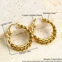 1 Pair Vacation Simple Style Geometric Plating 304 Stainless Steel 18K Gold Plated Earrings sku image 5
