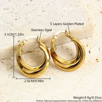 1 Pair Vacation Simple Style Geometric Plating 304 Stainless Steel 18K Gold Plated Earrings sku image 3