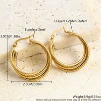 1 Pair Vacation Simple Style Geometric Plating 304 Stainless Steel 18K Gold Plated Earrings sku image 5