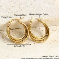 1 Pair Vacation Simple Style Geometric Plating 304 Stainless Steel 18K Gold Plated Earrings sku image 1