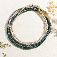 IG Style Retro Handmade Round Stone 18K Gold Plated Necklace In Bulk main image 5