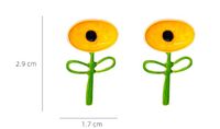 1 Paar Cartoon-Stil Süß Blatt Blume Emaille Legierung Ohrstecker main image 2