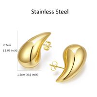 1 Pair Simple Style Water Droplets Spray Paint 304 Stainless Steel 18K Gold Plated Ear Studs main image 3