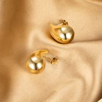 1 Pair Simple Style Water Droplets Spray Paint 304 Stainless Steel 18K Gold Plated Ear Studs main image 6