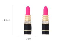 1 Pair Novelty Lipstick Enamel Alloy Rhinestones Ear Studs main image 2