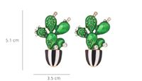 1 Pair Novelty Cactus Enamel Alloy Rhinestones Ear Studs main image 2