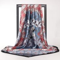 Women's Simple Style Cashew Nuts Satin Printing Silk Scarf Kerchief sku image 11