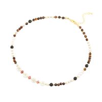 Stone Copper 18K Gold Plated IG Style MAMA Simple Style Letter Beaded Necklace main image 10