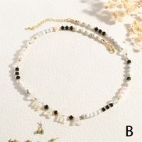 Stein Kupfer 18 Karat Vergoldet IG-Stil MAMA Einfacher Stil Buchstabe Perlen Halskette sku image 2