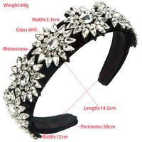 Women's Elegant Luxurious Flower Cloth Inlay Rhinestones Glass Drill Hair Band main image 2