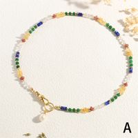 Estilo IG Bloque De Color Perlas De Agua Dulce Piedra Chapados en oro de 18k Mujeres Collar Colgante sku image 1