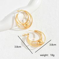 1 Pair IG Style Geometric Plating 201 Stainless Steel 18K Gold Plated Earrings main image 2