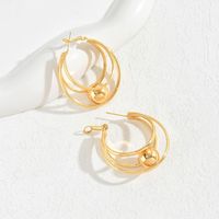 1 Pair IG Style Geometric Plating 201 Stainless Steel 18K Gold Plated Earrings main image 5