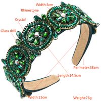Women's Elegant Luxurious Flower Cloth Inlay Artificial Crystal Rhinestones Glass Drill Hair Band main image 2