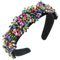 Women's Elegant Luxurious Flower Cloth Inlay Rhinestones Glass Drill Hair Band main image 5