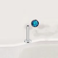 1 Piece Lip Rings Simple Style Classic Style Solid Color Pure Titanium Inlay Opal Lip Rings main image 4