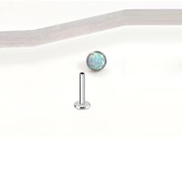 1 Piece Lip Rings Simple Style Classic Style Solid Color Pure Titanium Inlay Opal Lip Rings sku image 4