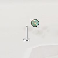 1 Piece Lip Rings Simple Style Classic Style Solid Color Pure Titanium Inlay Opal Lip Rings main image 7