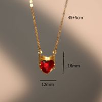 201 Stainless Steel 304 Stainless Steel Zircon 18K Gold Plated Casual Simple Style Plating Inlay Heart Shape Crown Zircon Pendant Necklace main image 2