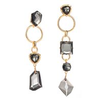 1 Pair Elegant Luxurious Geometric Hollow Out Inlay Alloy Glass Drill Gold Plated Drop Earrings main image 4