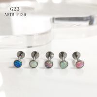 1 Piece Lip Rings Simple Style Classic Style Solid Color Pure Titanium Inlay Opal Lip Rings main image 10