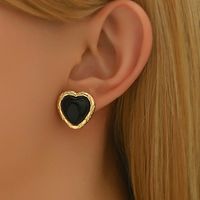 1 Pair Elegant Round Oval Heart Shape Alloy Zinc Ear Studs main image 7