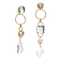 1 Pair Elegant Luxurious Geometric Hollow Out Inlay Alloy Glass Drill Gold Plated Drop Earrings sku image 3
