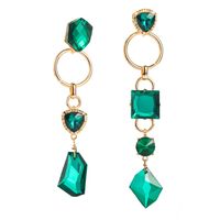 1 Pair Elegant Luxurious Geometric Hollow Out Inlay Alloy Glass Drill Gold Plated Drop Earrings sku image 4