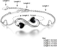 Sterling Silver Elegant Simple Style Infinity Heart Shape Enamel Bracelets main image 2
