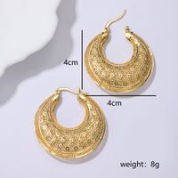 1 Pair IG Style Geometric Plating Hollow Out Iron 18K Gold Plated Earrings main image 2