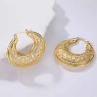 1 Pair IG Style Geometric Plating Hollow Out Iron 18K Gold Plated Earrings main image 1