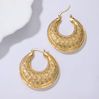 1 Pair IG Style Geometric Plating Hollow Out Iron 18K Gold Plated Earrings main image 5