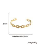 Exaggerated Simple Style British Style Round Oval Solid Color 304 Stainless Steel 18K Gold Plated Bangle In Bulk sku image 1