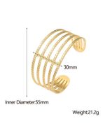 Exaggerated Simple Style British Style Round Oval Solid Color 304 Stainless Steel 18K Gold Plated Bangle In Bulk sku image 8
