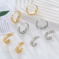 1 Pair Elegant Luxurious Simple Style C Shape U Shape Solid Color Alloy Gold Plated Silver Plated Earrings main image 1